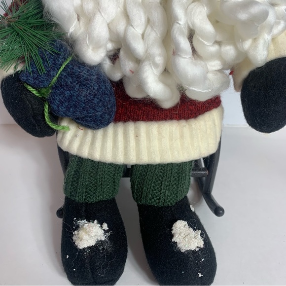 Vintage Santa in rocking chair decoration. Approx. 11”H Santa in cute red outfit - Picture 5 of 13